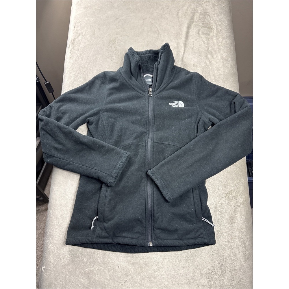 North Face Fleece Lined Jacket Full Zip Up Women XS Black EUC Warm Winter EUC